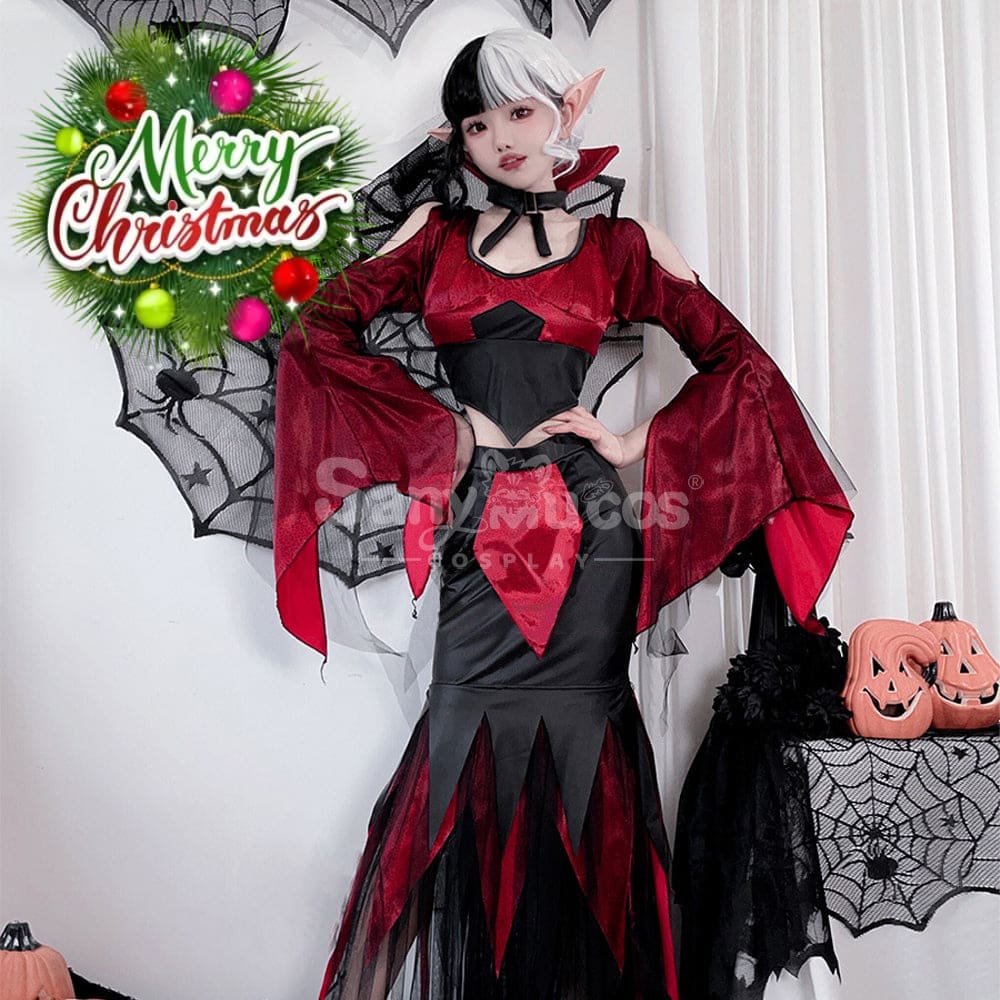 【In Stock】Halloween Cosplay Vampire Witch Dress Stage Performance Costume Costumes