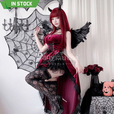 【In Stock】Halloween Cosplay Vampire Witch Gothic Black Dress Stage Performance Costume Costumes