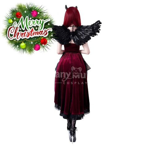 【In Stock】Halloween Cosplay Vampire Witch Gothic Black Dress Stage Performance Costume Costumes