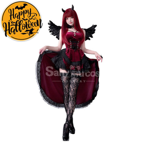 【In Stock】Halloween Cosplay Vampire Witch Gothic Black Dress Stage Performance Costume Costumes