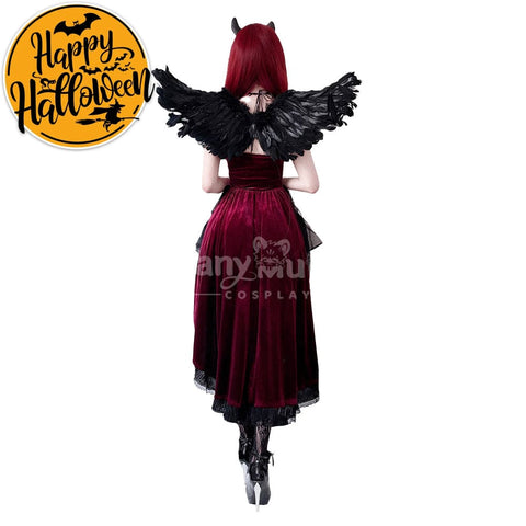 【In Stock】Halloween Cosplay Vampire Witch Gothic Black Dress Stage Performance Costume Costumes