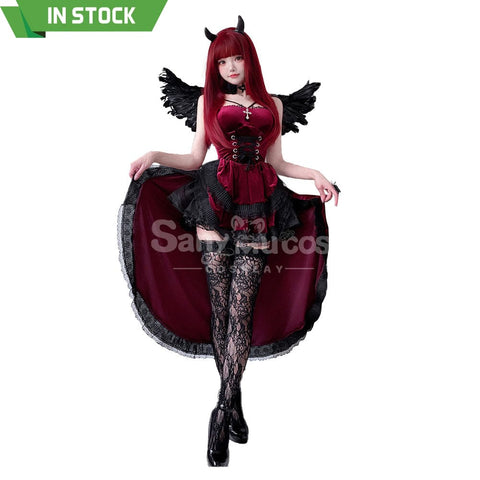 【In Stock】Halloween Cosplay Vampire Witch Gothic Black Dress Stage Performance Costume Costumes