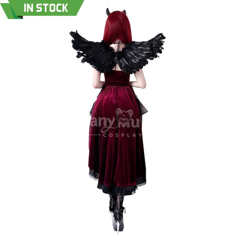 【In Stock】Halloween Cosplay Vampire Witch Gothic Black Dress Stage Performance Costume Costumes