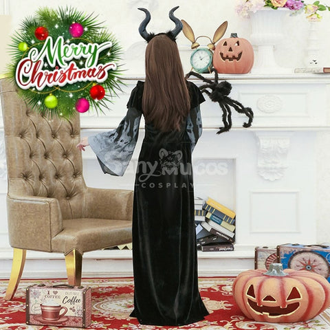 【In Stock】Halloween Cosplay Witch Black Long Dress Stage Performance Costume Costumes