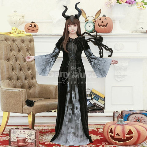 【In Stock】Halloween Cosplay Witch Black Long Dress Stage Performance Costume Costumes