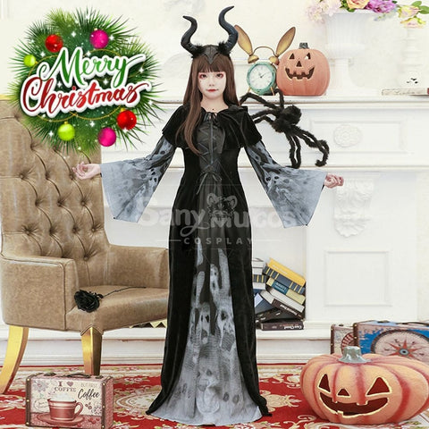 【In Stock】Halloween Cosplay Witch Black Long Dress Stage Performance Costume Costumes