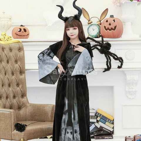 【In Stock】Halloween Cosplay Witch Black Long Dress Stage Performance Costume Costumes