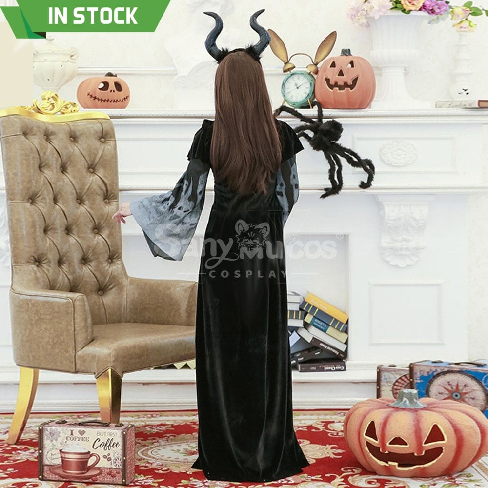 【In Stock】Halloween Cosplay Witch Black Long Dress Stage Performance Costume Costumes