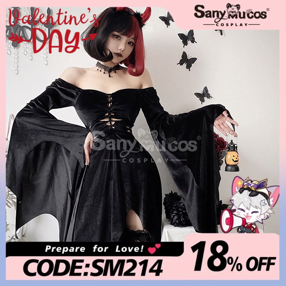 【In Stock】Halloween Cosplay Witch Gothic Black Dress Stage Performance Costume Costumes