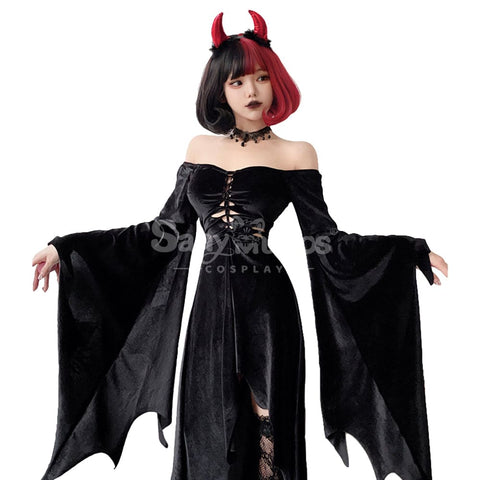 【In Stock】Halloween Cosplay Witch Gothic Black Dress Stage Performance Costume Costumes