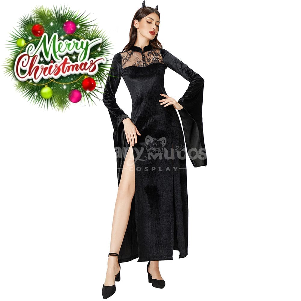 【In Stock】Halloween Cosplay Witch Lace Dress Stage Performance Costume Costumes