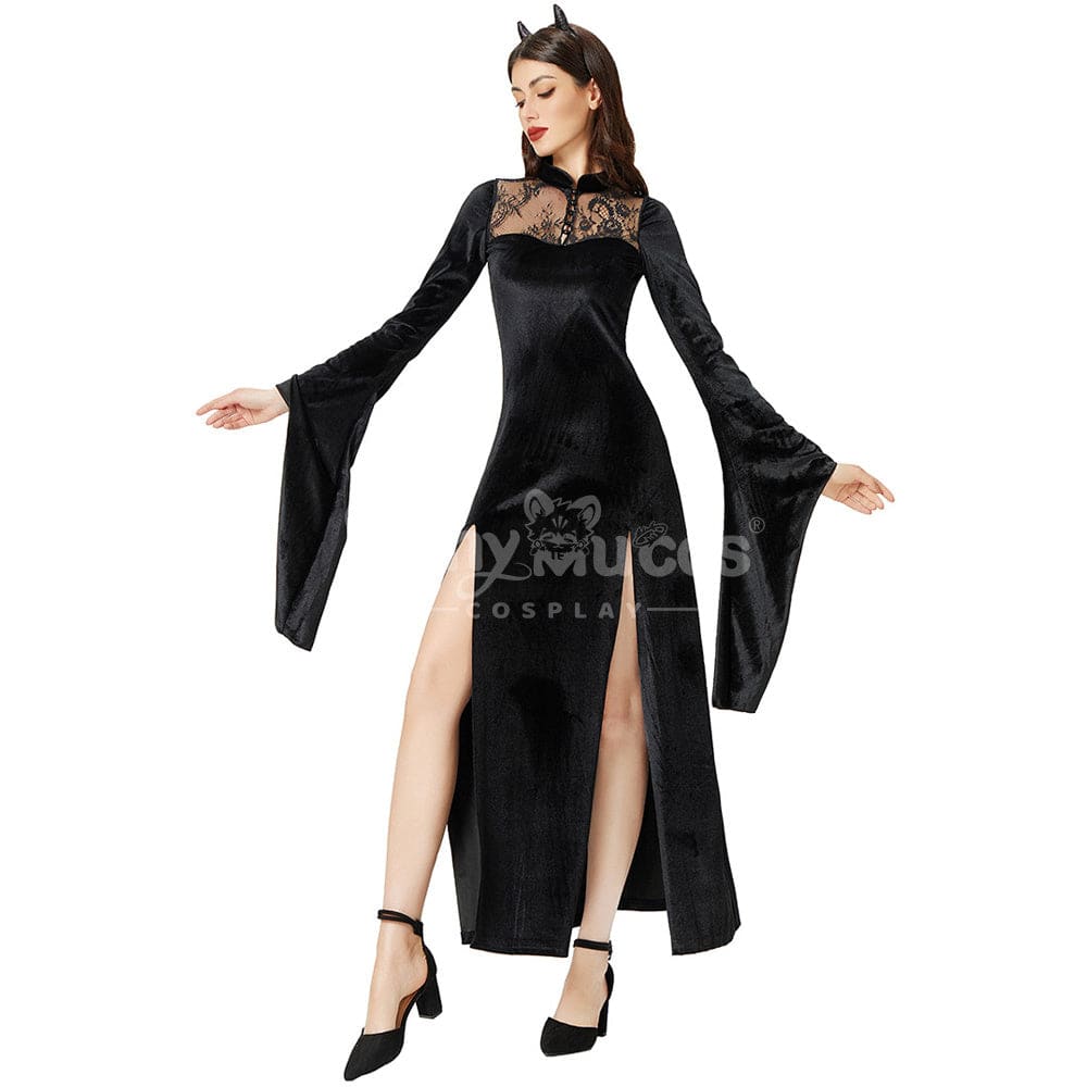 【In Stock】Halloween Cosplay Witch Lace Dress Stage Performance Costume Costumes