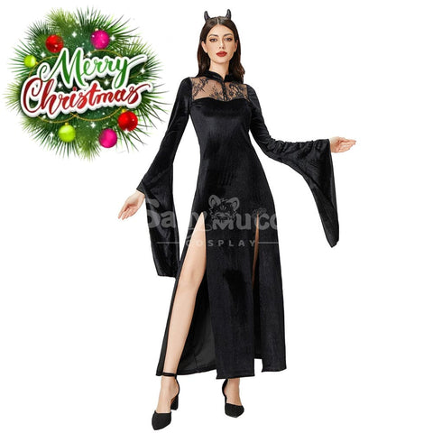 【In Stock】Halloween Cosplay Witch Lace Dress Stage Performance Costume Costumes