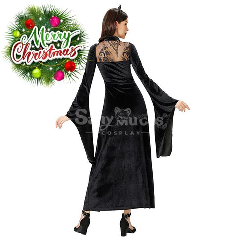 【In Stock】Halloween Cosplay Witch Lace Dress Stage Performance Costume Costumes