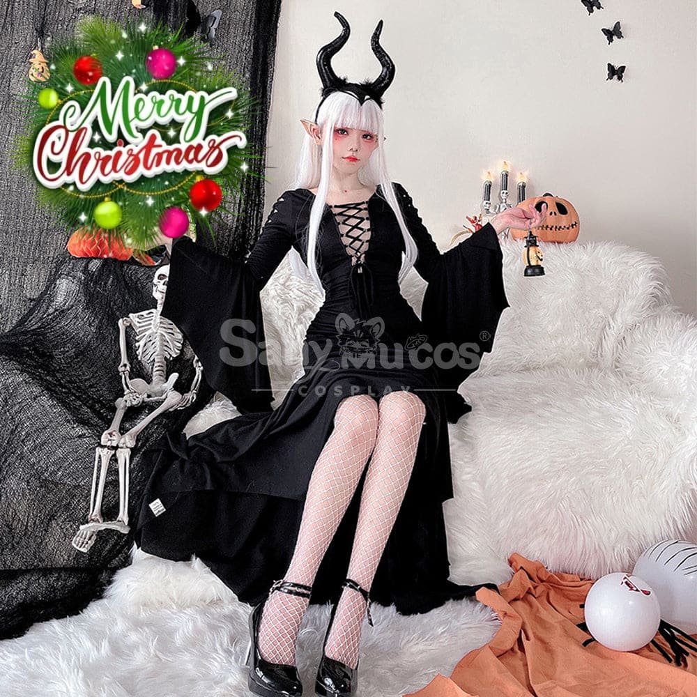 【In Stock】Halloween Cosplay Witch Long Sleeve Dress Stage Performance Costume Costumes