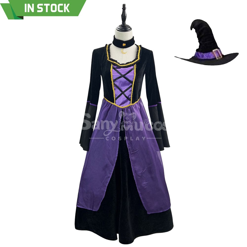 【In Stock】Halloween Cosplay Witch Purple Dress Stage Performance Costume Costumes