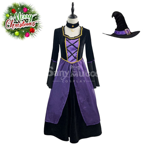 【In Stock】Halloween Cosplay Witch Purple Dress Stage Performance Costume Costumes