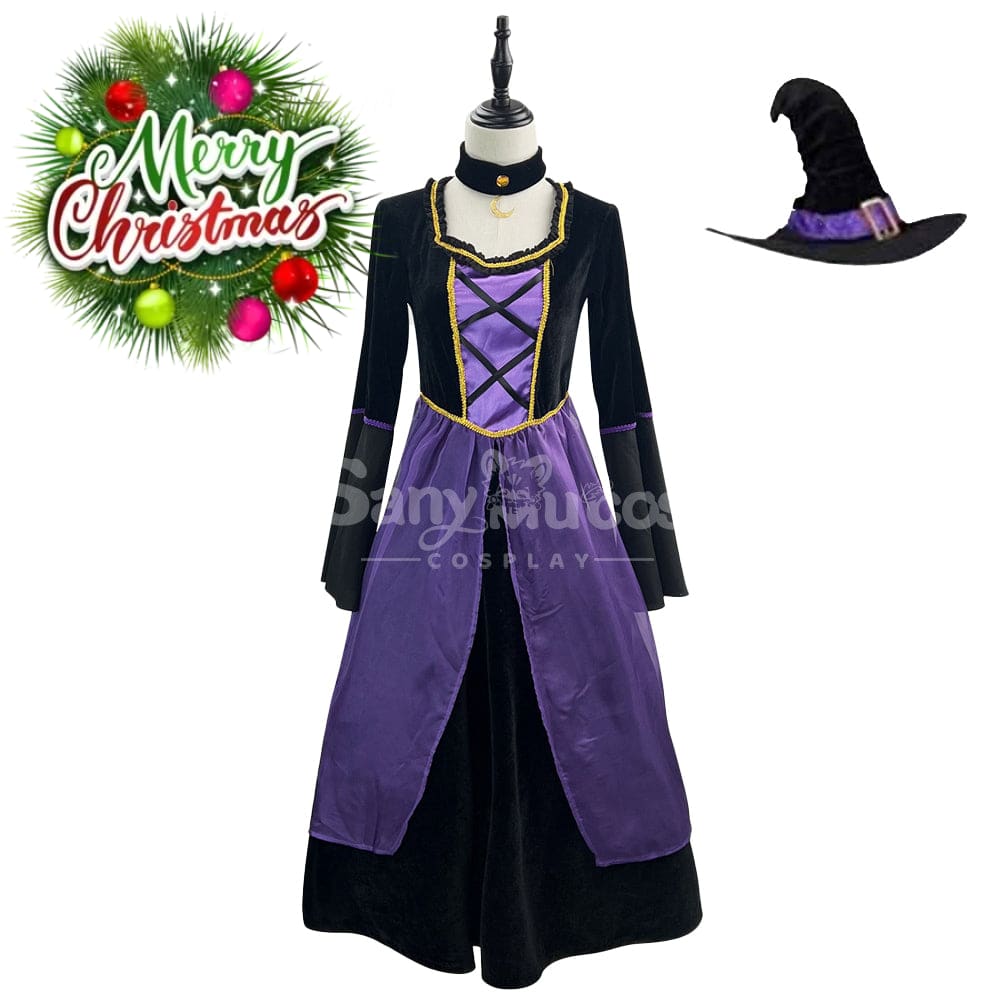 【In Stock】Halloween Cosplay Witch Purple Dress Stage Performance Costume Costumes