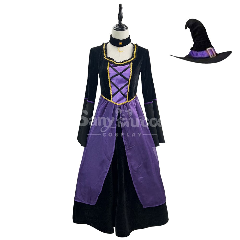 【In Stock】Halloween Cosplay Witch Purple Dress Stage Performance Costume Costumes