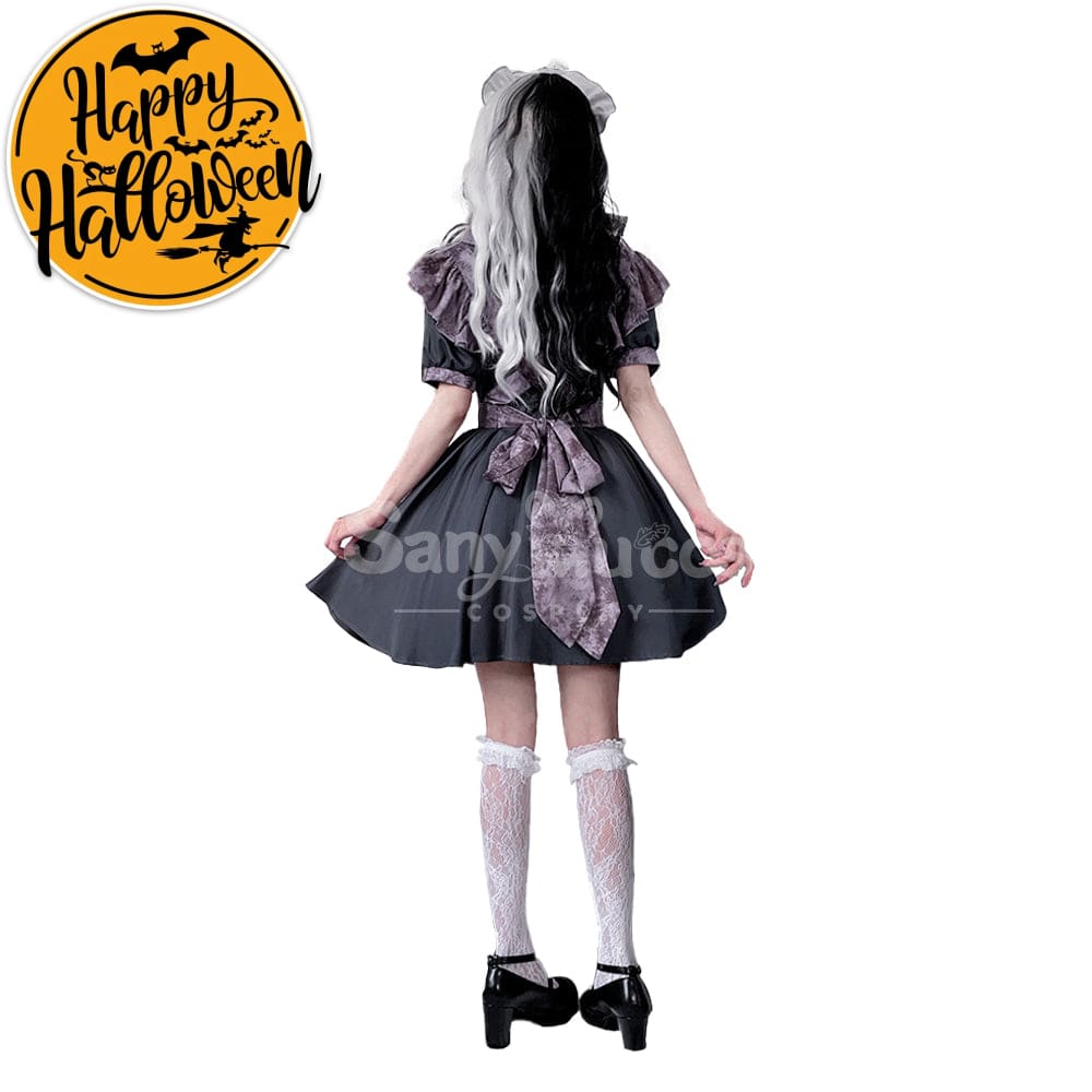 【In Stock】Halloween Cosplay Witch Vampire Pumpkin Maid Costume Black Dress Stage Performance