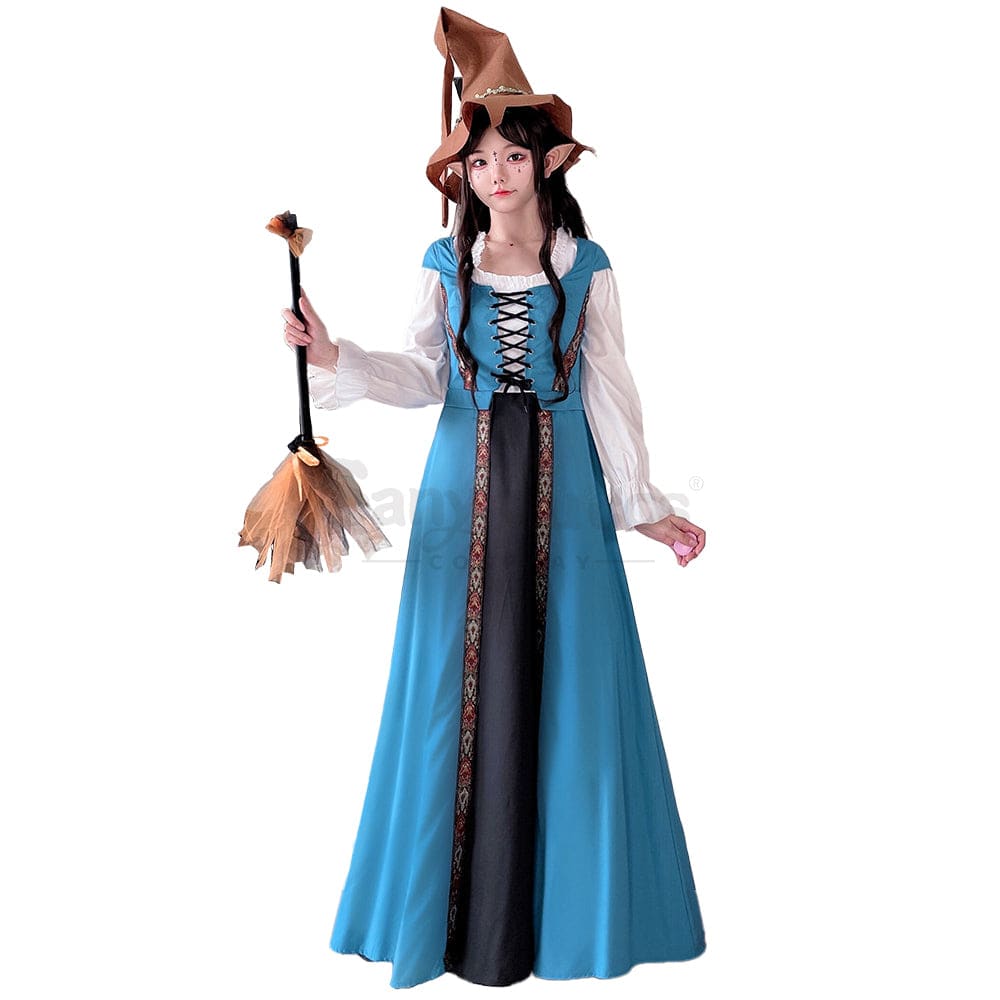 【In Stock】Halloween Cosplay Witch Vintage Palace Dress Stage Performance Costume #1 / M/L Costumes