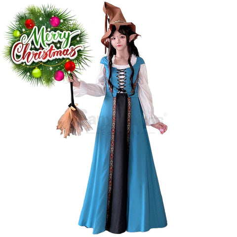 【In Stock】Halloween Cosplay Witch Vintage Palace Dress Stage Performance Costume #1 / M/L Costumes