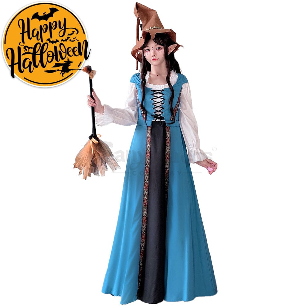 【In Stock】Halloween Cosplay Witch Vintage Palace Dress Stage Performance Costume #1 / M/L Costumes