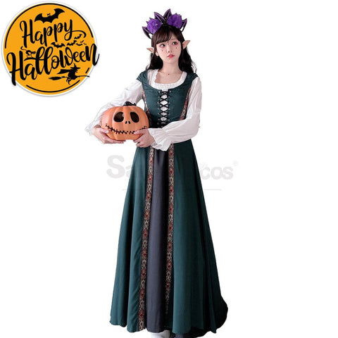 【In Stock】Halloween Cosplay Witch Vintage Palace Dress Stage Performance Costume #2 / M/L Costumes