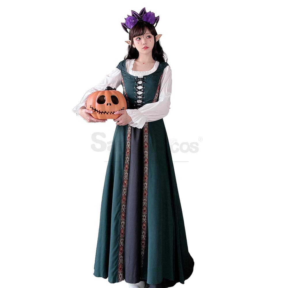 【In Stock】Halloween Cosplay Witch Vintage Palace Dress Stage Performance Costume #2 / M/L Costumes