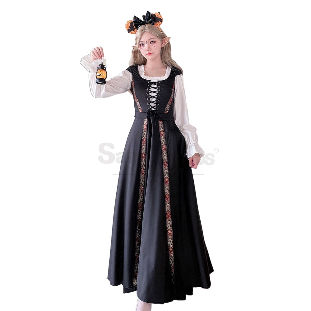 【In Stock】Halloween Cosplay Witch Vintage Palace Dress Stage Performance Costume #3 / M/L Costumes