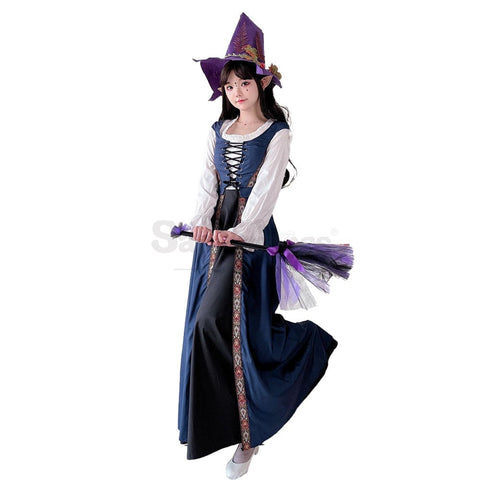 【In Stock】Halloween Cosplay Witch Vintage Palace Dress Stage Performance Costume #4 / M/L Costumes