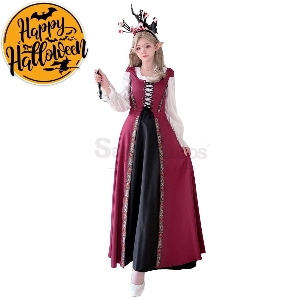 【In Stock】Halloween Cosplay Witch Vintage Palace Dress Stage Performance Costume #5 / M/L Costumes