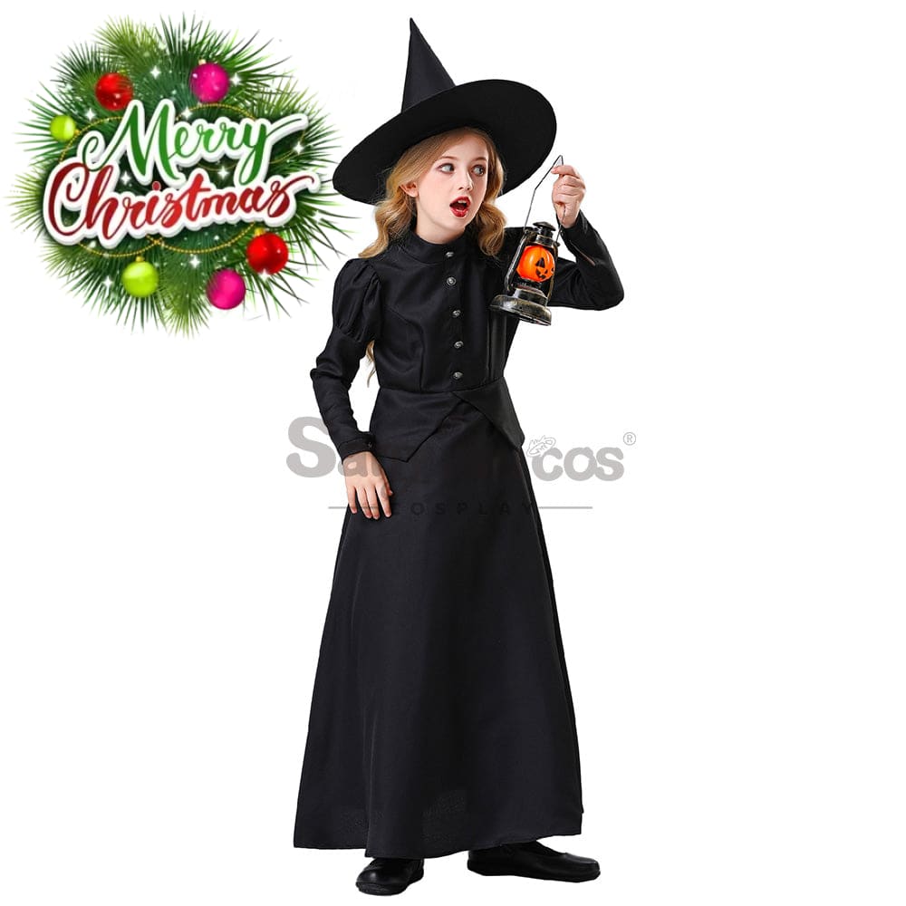 【In Stock】Halloween Cosplay Witches Long Dress Costume Kid Size Costumes