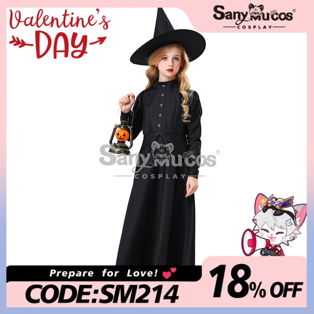 【In Stock】Halloween Cosplay Witches Long Dress Costume Kid Size Costumes