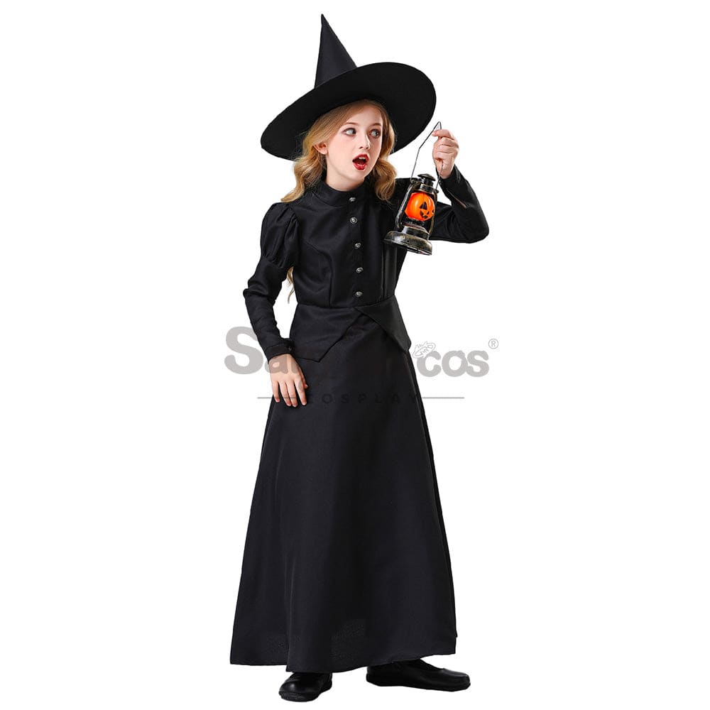 【In Stock】Halloween Cosplay Witches Long Dress Costume Kid Size Costumes