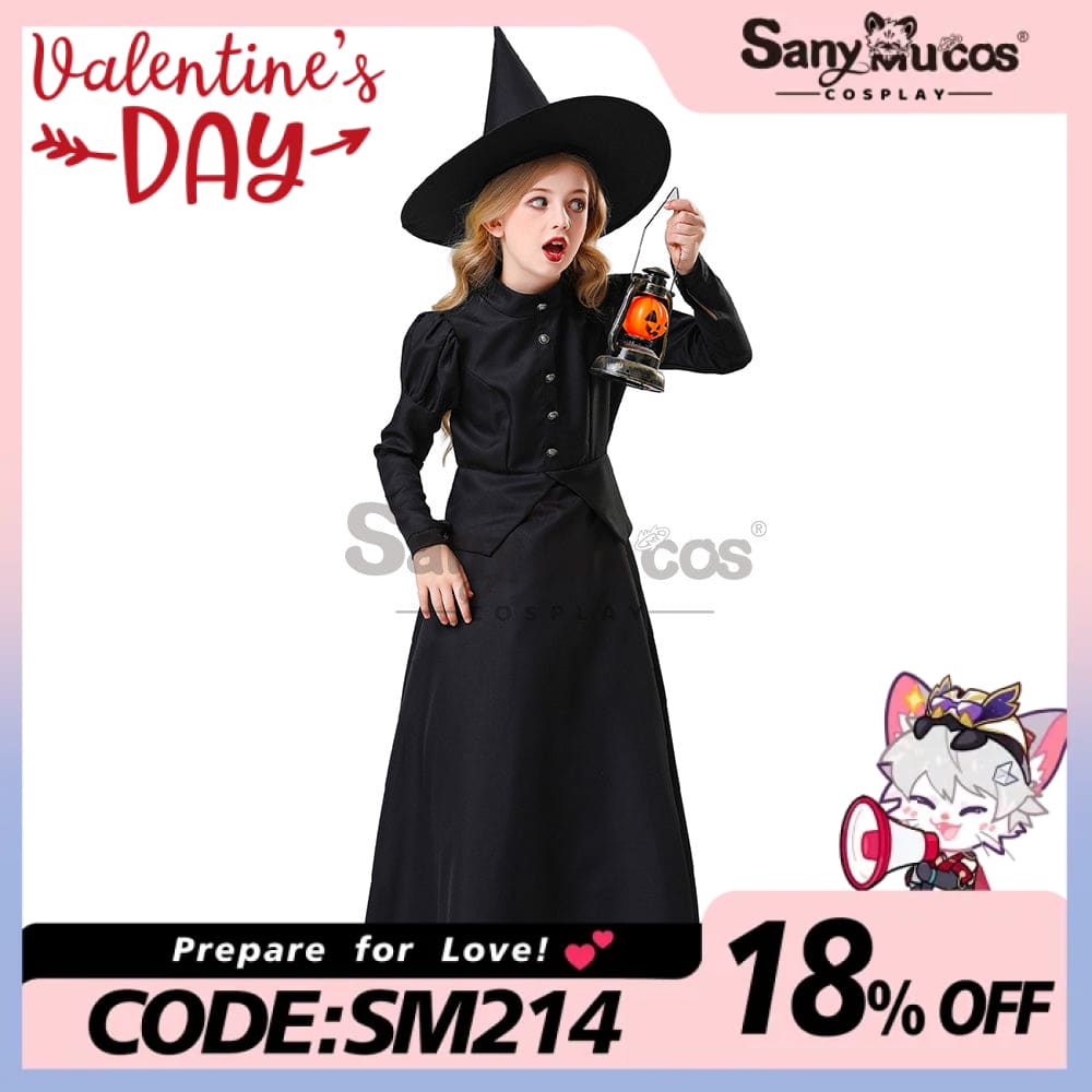 【In Stock】Halloween Cosplay Witches Long Dress Costume Kid Size Costumes