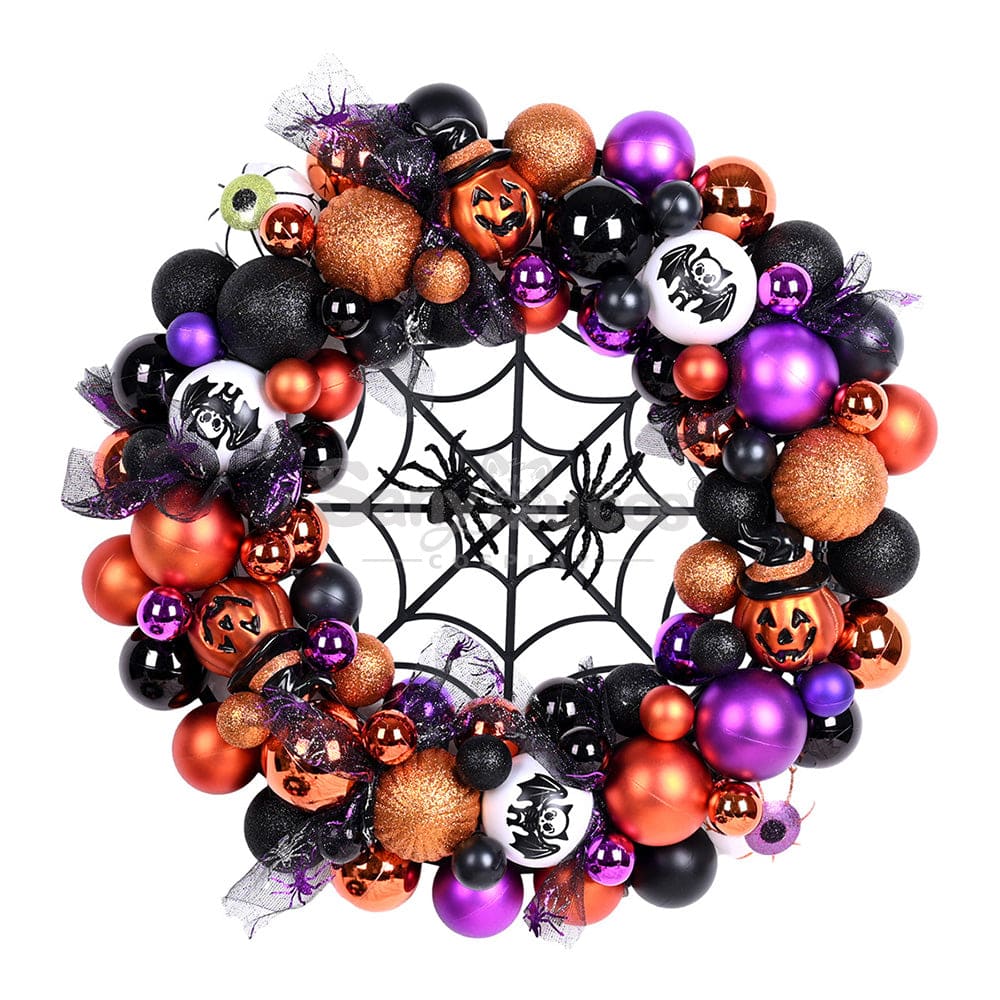 【In Stock】Halloween Decoration Front Door Wreath Cosplay Prop