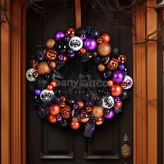 【In Stock】Halloween Decoration Front Door Wreath Cosplay Prop 1000