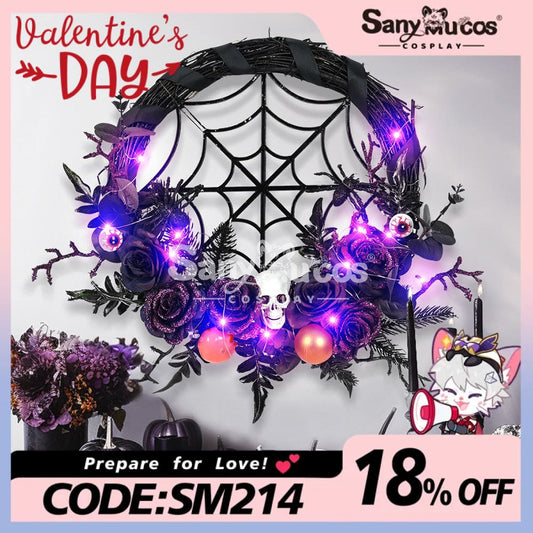 【In Stock】Halloween Decoration Spider Web Wreath Cosplay Prop 1000