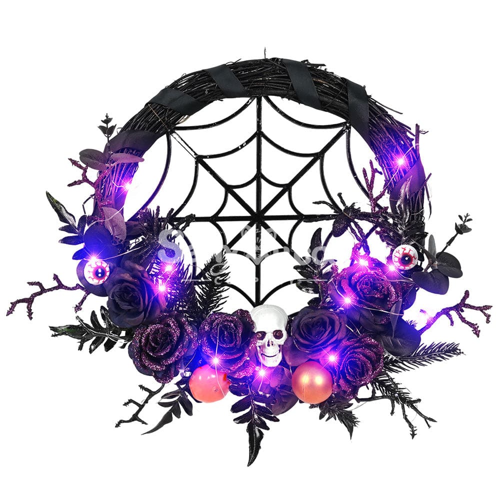 【In Stock】Halloween Decoration Spider Web Wreath Cosplay Prop