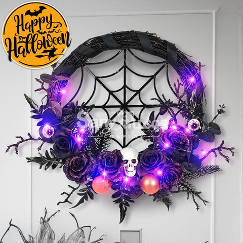 【In Stock】Halloween Decoration Spider Web Wreath Cosplay Prop