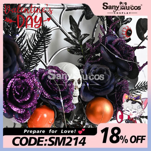 【In Stock】Halloween Decoration Spider Web Wreath Cosplay Prop