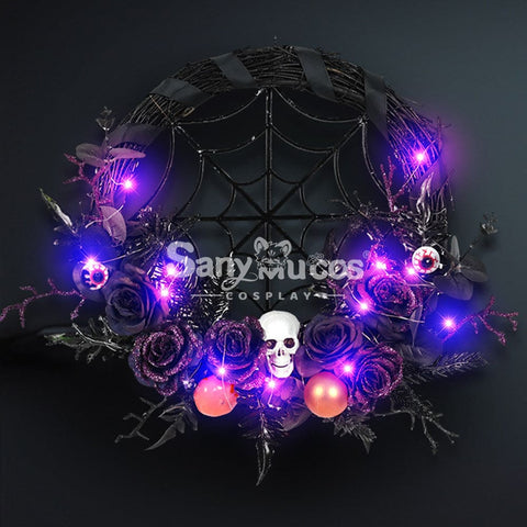 【In Stock】Halloween Decoration Spider Web Wreath Cosplay Prop