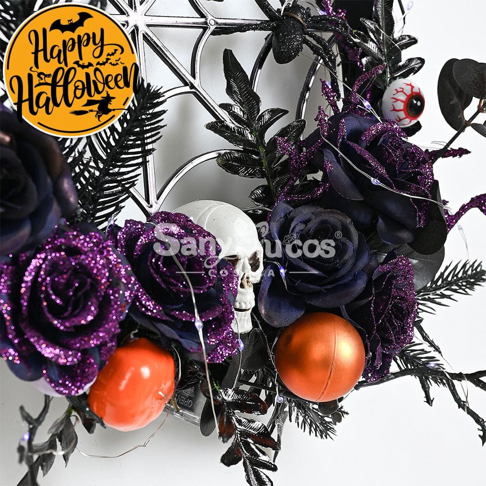 【In Stock】Halloween Decoration Spider Web Wreath Cosplay Prop