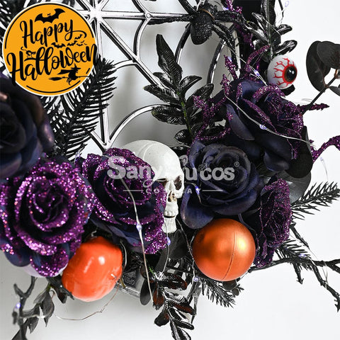 【In Stock】Halloween Decoration Spider Web Wreath Cosplay Prop