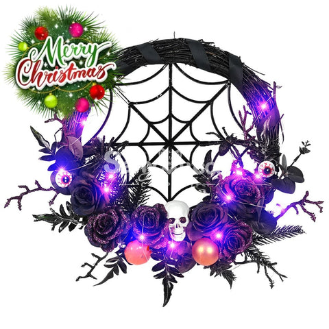 【In Stock】Halloween Decoration Spider Web Wreath Cosplay Prop