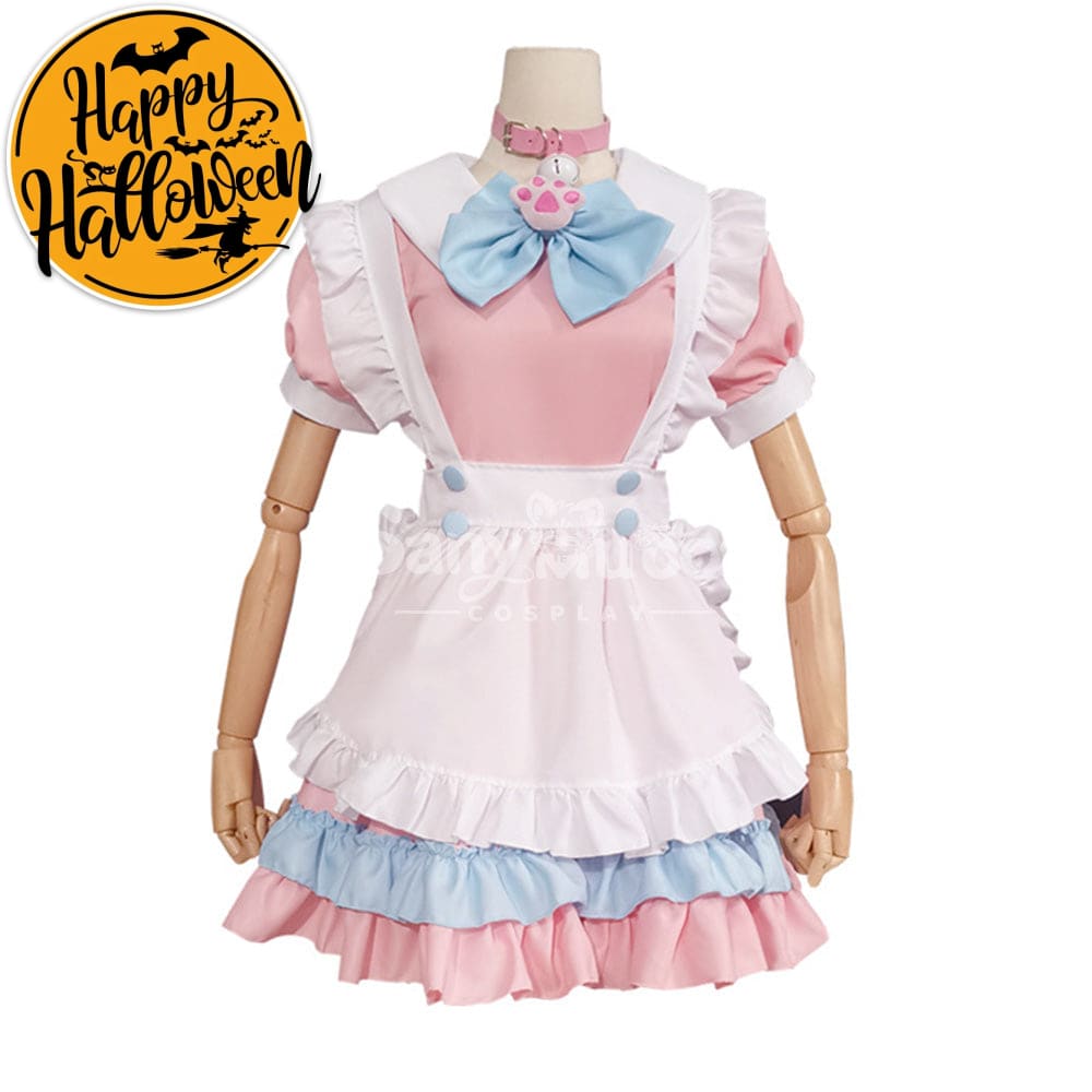 【In Stock】Maid Cosplay Pink Lolita Dress Costume Costumes