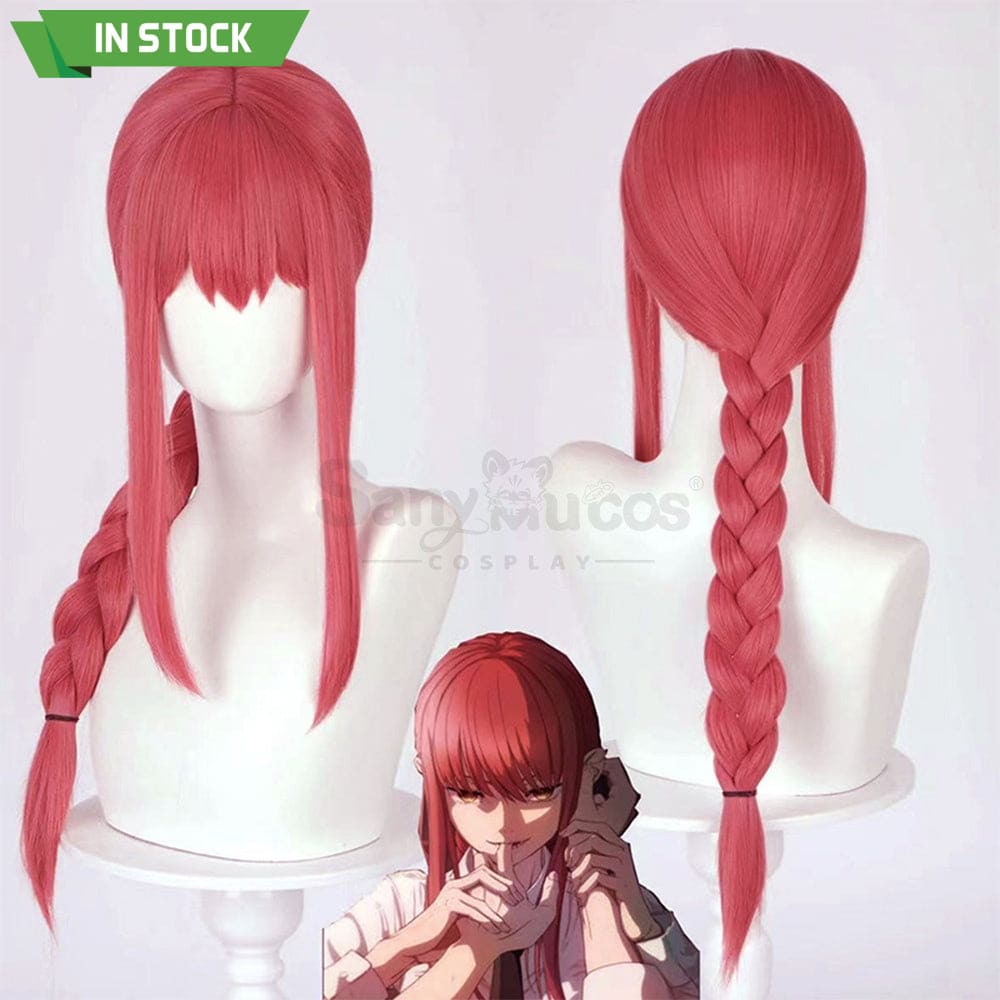 【In Stock】Manga Chainsaw Man Wig Makima Red Ponytail Long Cosplay Wig(1) Wigs