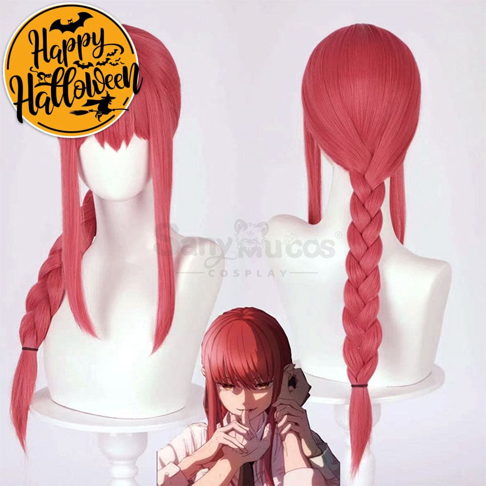 【In Stock】Manga Chainsaw Man Wig Makima Red Ponytail Long Cosplay Wig(1) Wigs