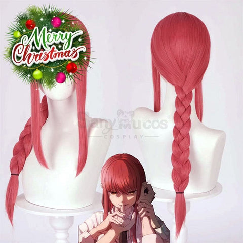 【In Stock】Manga Chainsaw Man Wig Makima Red Ponytail Long Cosplay Wig(1) Wigs